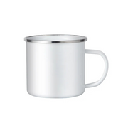 Taza 12oz de Peltre/Enamel Con Borde Plateado