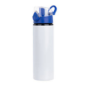 Botella de Agua de Aluminio con Botón Color Azul 750ml