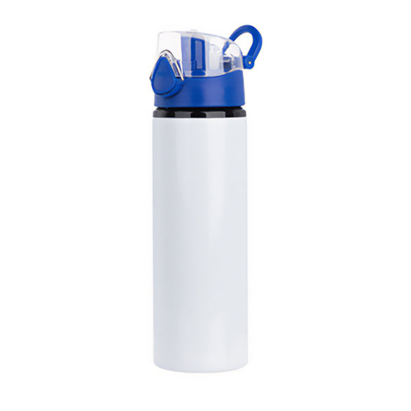 Botella de Agua de Aluminio con Botón Color Azul 750ml