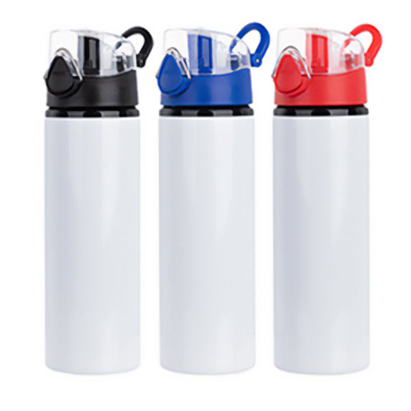 Botella de Agua de Aluminio con Botón Color Azul 750ml