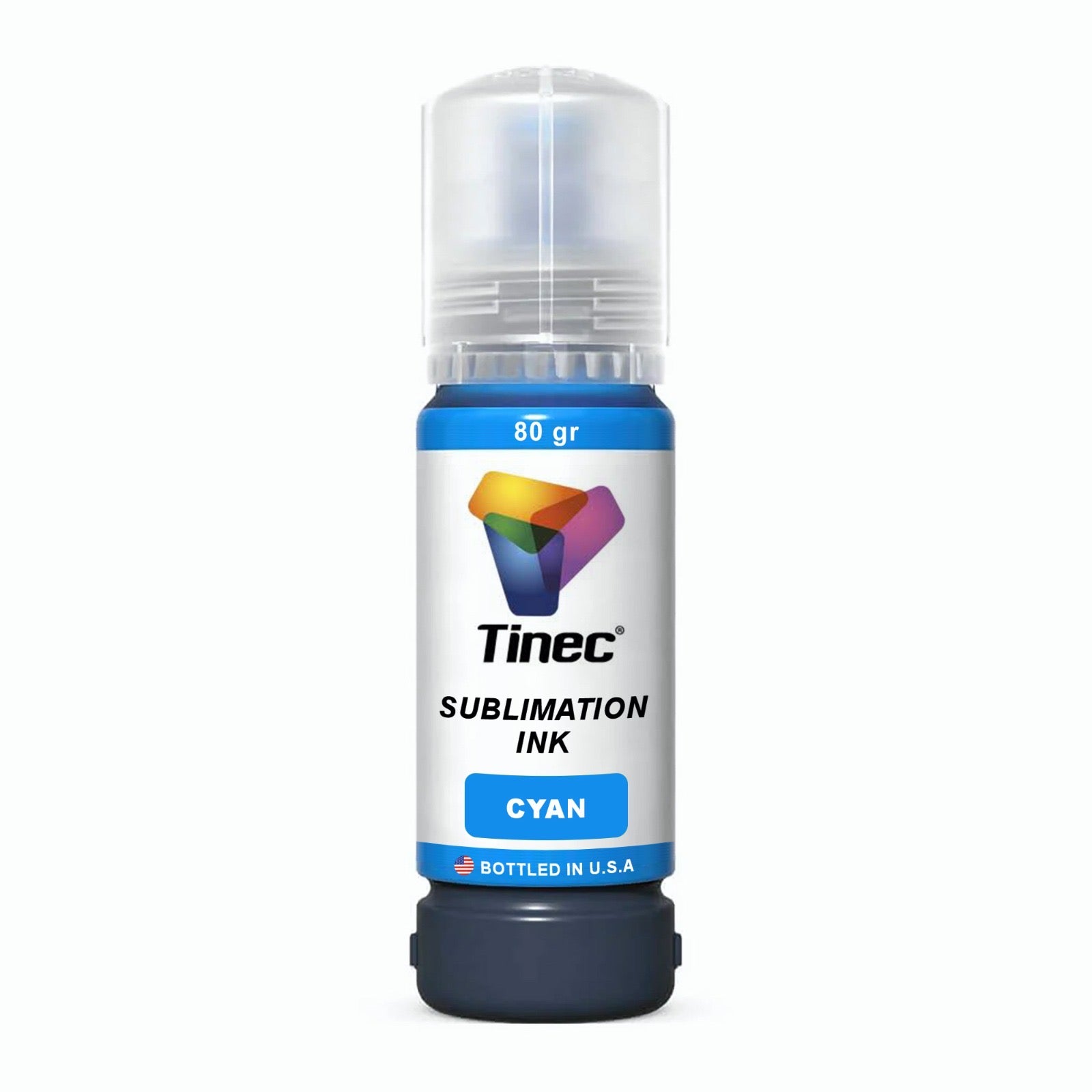Tinta TINEC de Sublimación Color Cyan Botella de 80gr