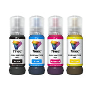 Set Tintas TINEC de Sublimación Negro Cyan Magenta Amarillo Botellas de 80gr