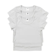 Camiseta Para Bebé Manga Corta Blanca 100% Poliéster
