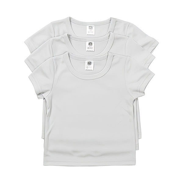 Camiseta Para Bebé Manga Corta Blanca 100% Poliéster