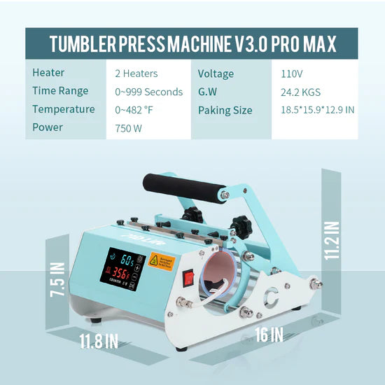 2en1 Prensa Térmica Elite Pro Max 40oz/30oz  Pantalla Táctil