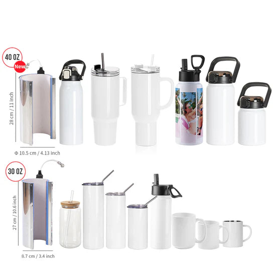 2en1 Prensa Térmica Elite Pro Max 40oz/30oz  Pantalla Táctil