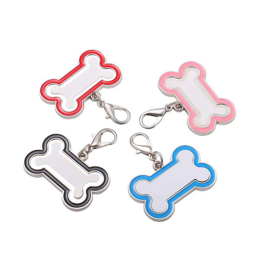 Placa ID Para Perro de Huesito Color Azul (3cmx4.5cm)