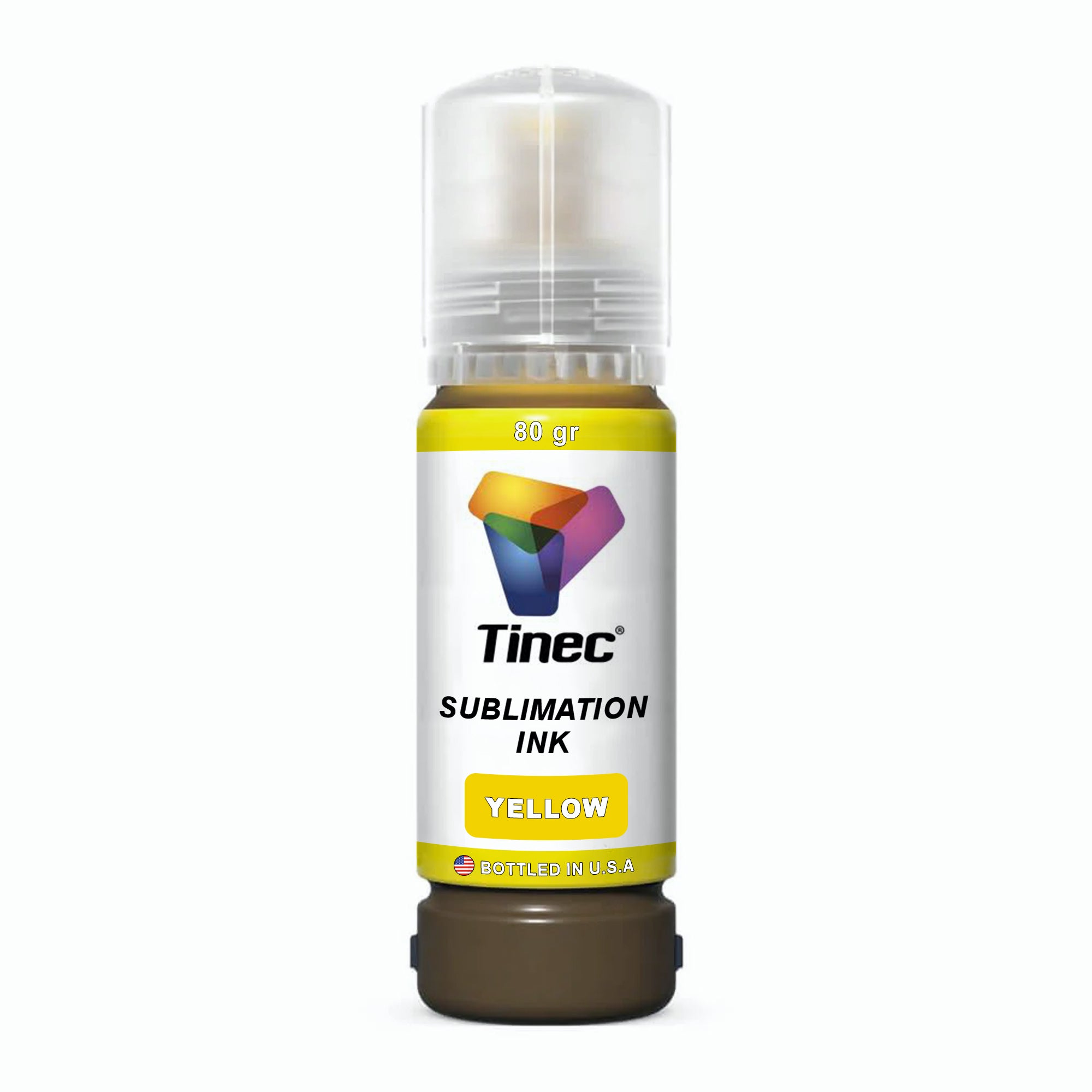 Tinta TINEC de Sublimación Color Amarillo Botella de 80gr