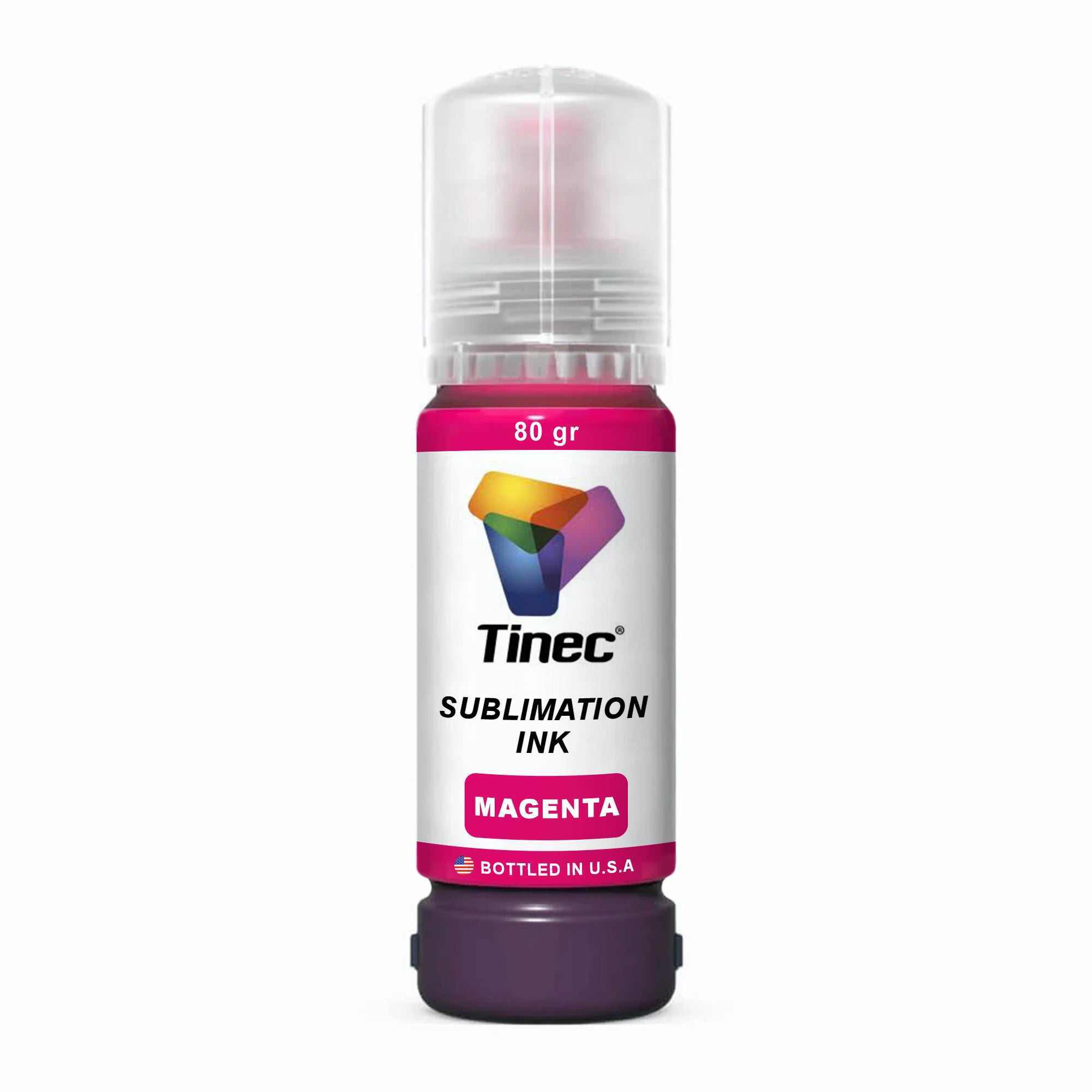 Set Tintas TINEC de Sublimación Negro Cyan Magenta Amarillo Botellas de 80gr