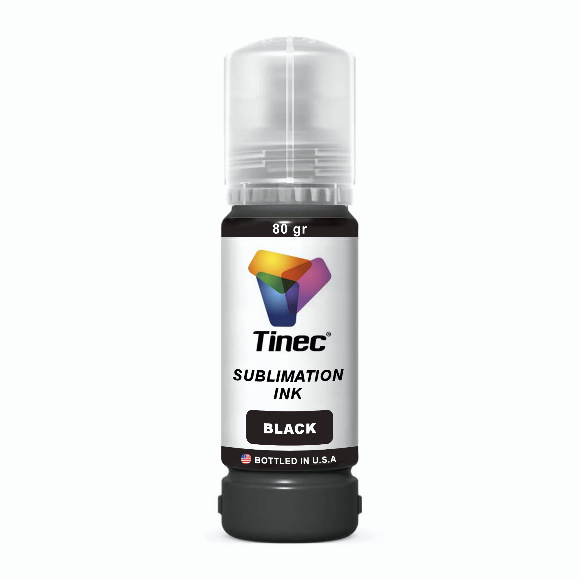 Tinta TINEC de Sublimación Color Negro Botella de 80gr