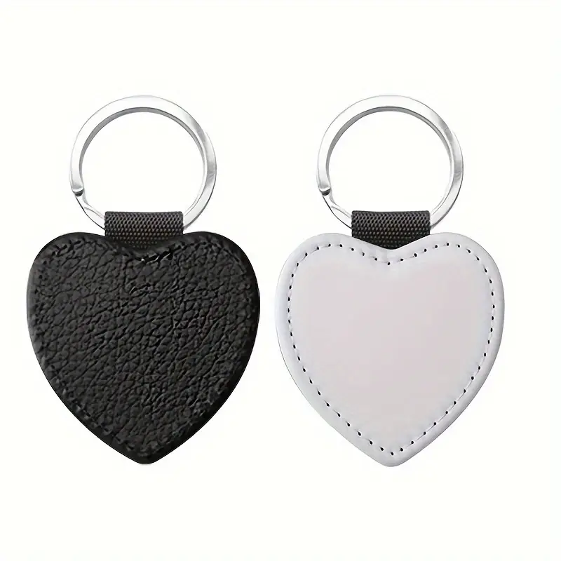 Llavero de Cuero Sublimable Corazón 6cm x 6cm