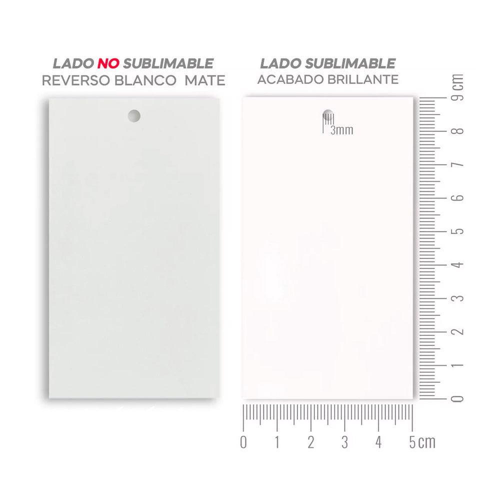 Etiquetas Rectangulares 100% Sublimables - PACK 10 Unidades