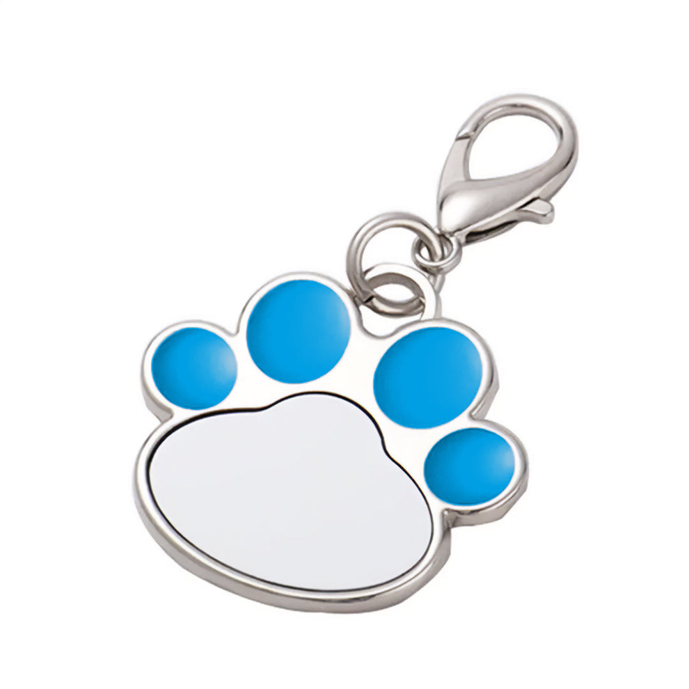 Placa ID Para Perro de Huellita Color Azul (3cmx4.5cm)