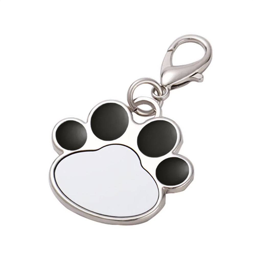 Placa ID Para Perro de Huellita Color Negro (3cmx4.5cm)