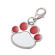 Placa ID Para Perro de Huellita Color Rojo (3cmx4.5cm)