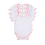 Mameluco Manga Corta Borde Rosado 100% Poliéster