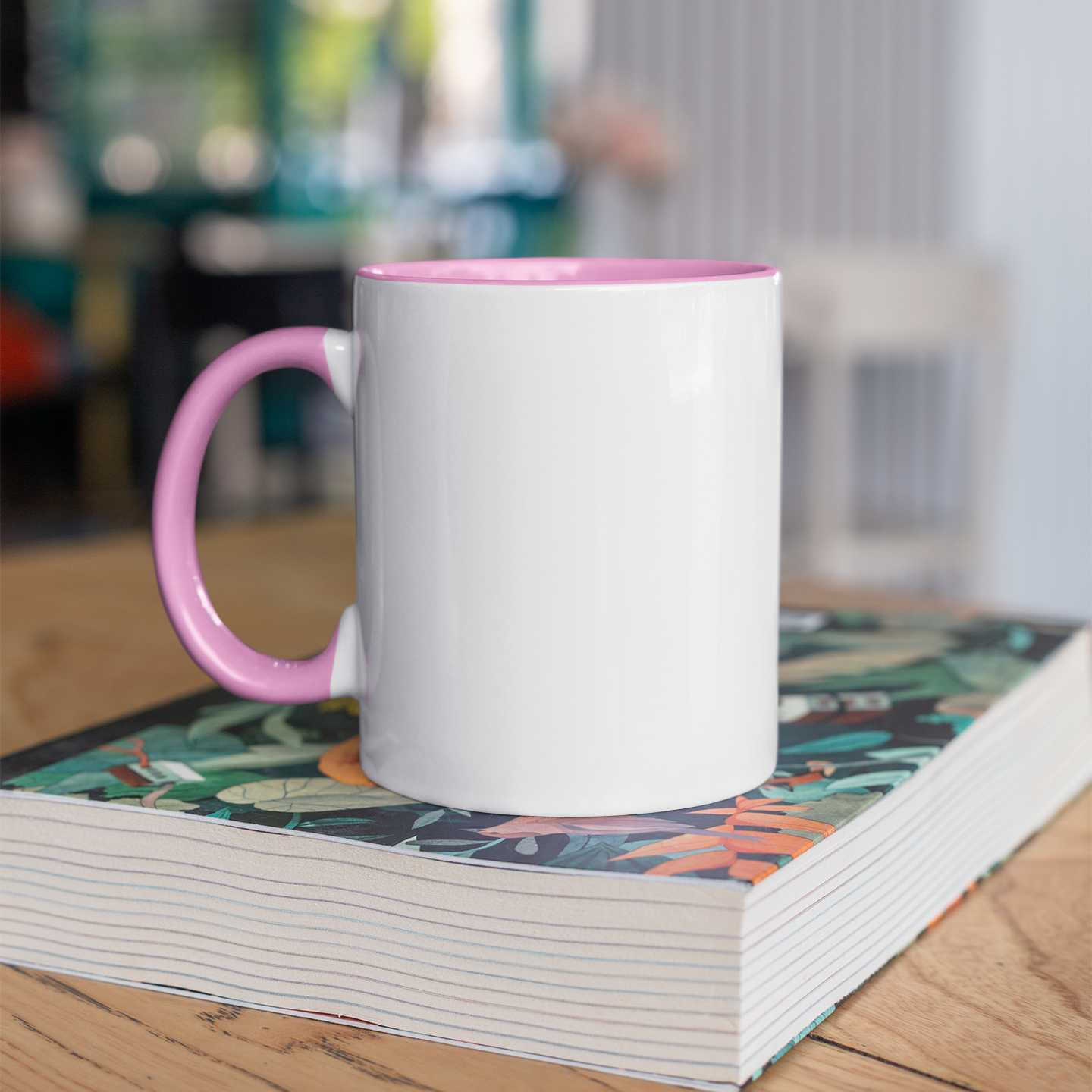 Taza Color Interior y Gaza Rosada 11oz/325ml