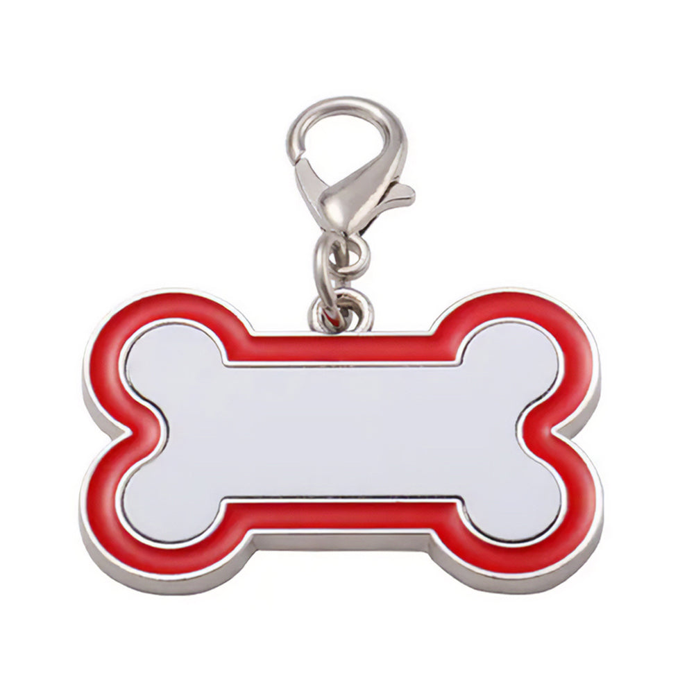 Placa ID Para Perro de Huesito Color Rojo (3cmx4.5cm)