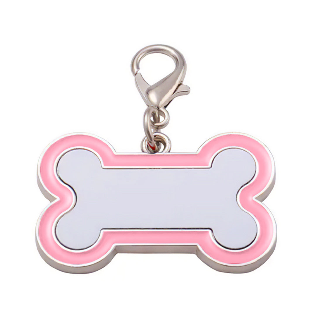 Placa ID Para Perro de Huesito Color Rosado (3cmx4.5cm)